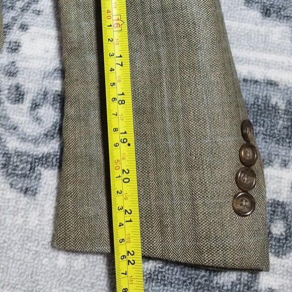 Ralph Lauren Men’s Blazer 42R Green Herringbone Sport Coat Jacket 2-Button - Picture 9 of 9